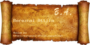 Bereznai Attila névjegykártya
